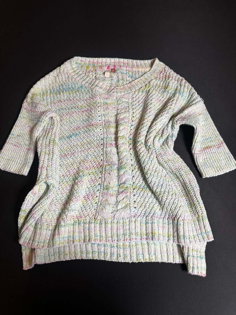 Pilcro XS Multicolor Cable Knit Sweater